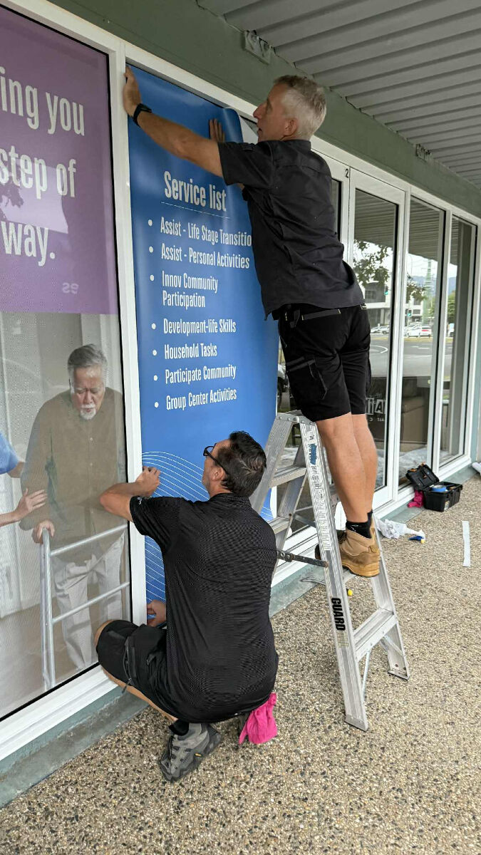 Latest News Steve and Andrew Install Window Decal